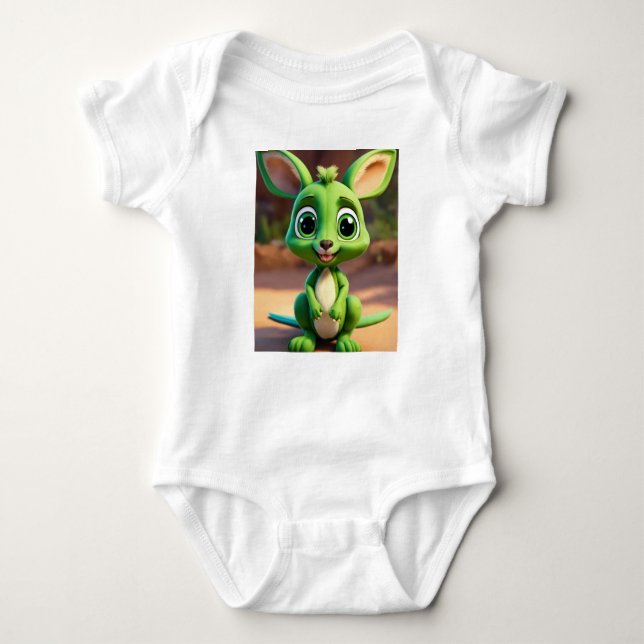 Adorable Green Baby Kangaroo Baby Strampler (Vorderseite)