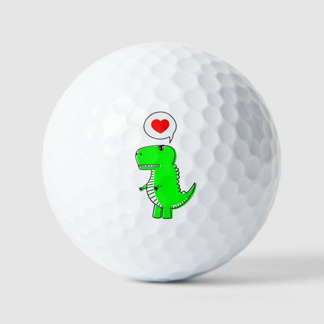 Adorable Green Cartoon T-Rex Dinosaurier Golfball (Vorderseite)
