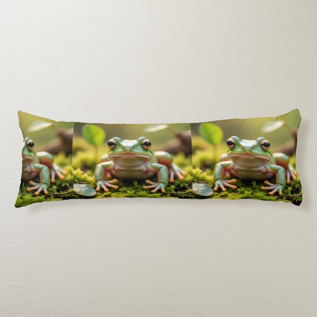 Adorable Green Frog Body Pillow Seitenschläferkissen (Vorderseite)