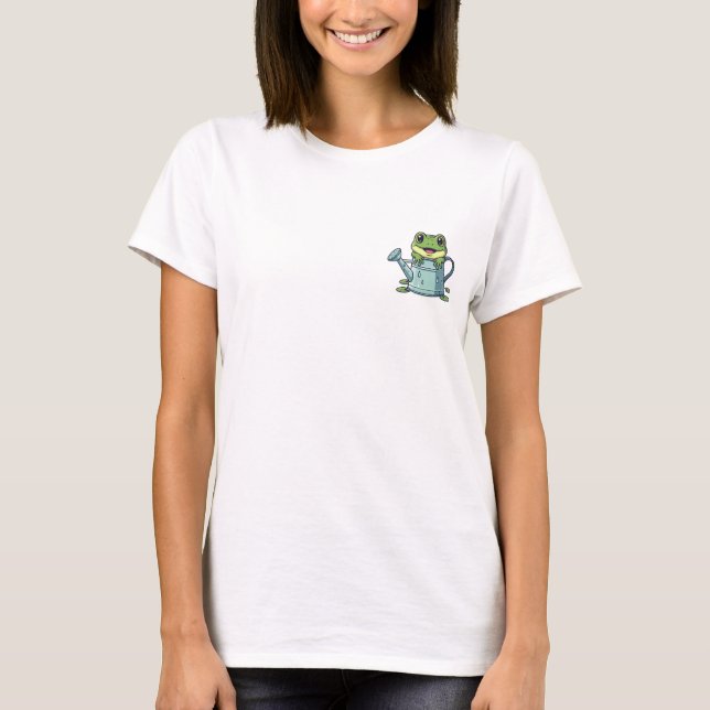Adorable Green Frog Peeking Out T-Shirt (Vorderseite)