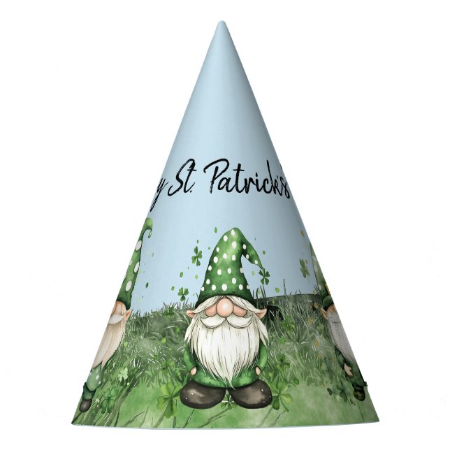 Adorable Green St. Patrick's Day Gnomes Partyhütchen (Vorderseite)