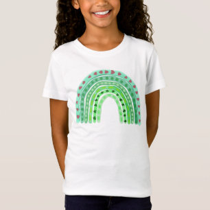 Adorable grüne Kleeblätter und Hörnchen Regenbogen T-Shirt