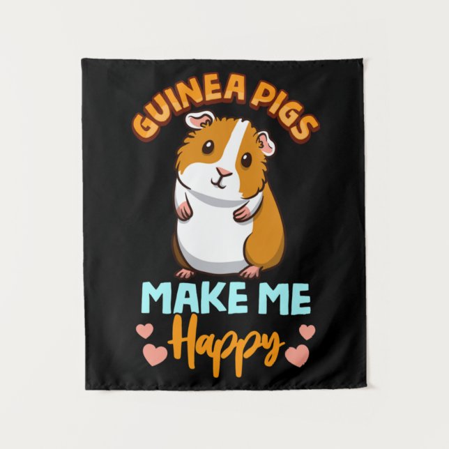 Adorable Guinea machen mich glücklich Wandteppich (Vorderseite)