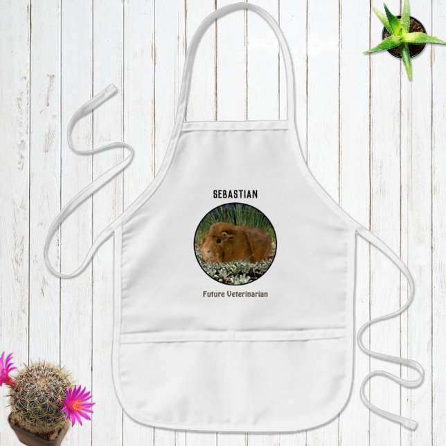 Adorable Guinea Pig-Vorlage Kinderschürze (Cute personalized kids apron for crafting, gardening, cooking or baking. )
