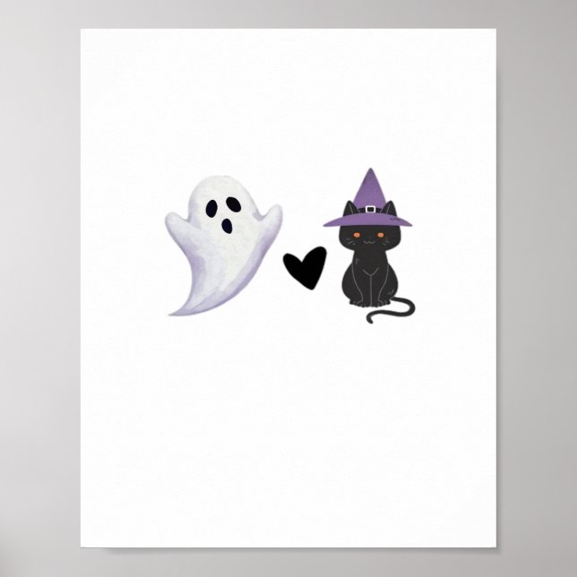 Adorable Halloween Duo Freundlicher Geist und schw Poster (Vorne)