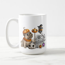 ADORABLE HALLOWEEN MOPS HUNDE OWLS BLUME TOMB STON KAFFEETASSE