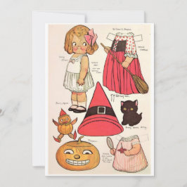 Adorable Halloween 🎃 Papierpuppen Dankeskarte