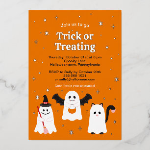 Adorable Halloween Trick oder Treten Geister Custo Folieneinladung
