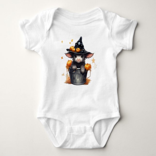 ADORABLE HALLOWEWEE KUHE IN EINEM BUCKET BABY STRAMPLER (Vorderseite)