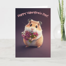 Adorable Hamster mit Blume für den Valentinstag Feiertagskarte