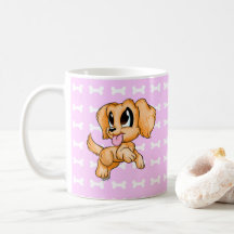 Adorable Hand gezogen Golden Retriever Hund Pink T