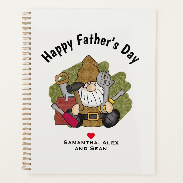 Adorable Handyman & Carpenter Garden Gnome Planer (Vorderseite)