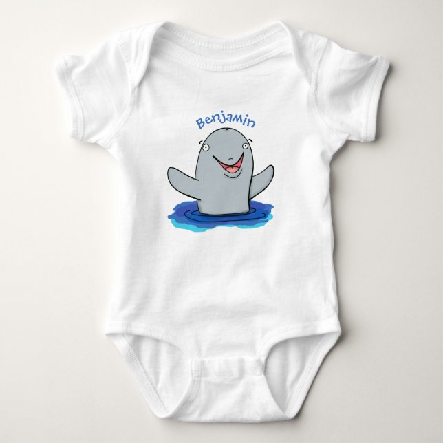 Adorable Happpoise Cartoon Illustration Baby Strampler (Vorderseite)