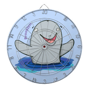 Adorable Happpoise Cartoon Illustration Dartscheibe