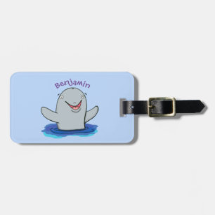 Adorable Happpoise Cartoon Illustration Gepäckanhänger
