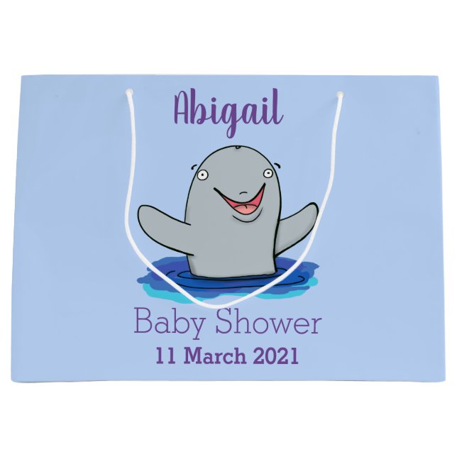 Adorable Happpoise Cartoon Illustration Große Geschenktüte (Vorderseite)