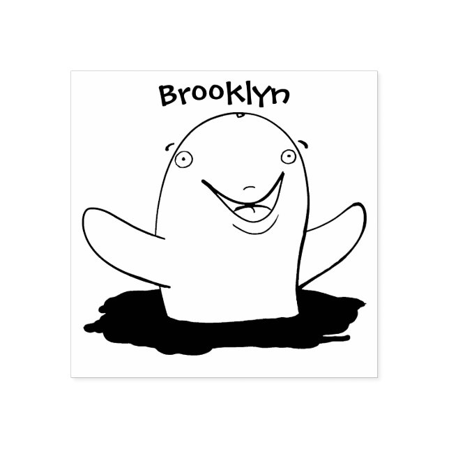 Adorable Happpoise Cartoon Illustration Gummistempel (Prägung)