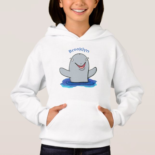 Adorable Happpoise Cartoon Illustration Hoodie (Vorderseite)