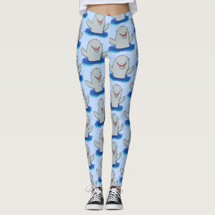 Adorable Happpoise Cartoon Illustration Leggings