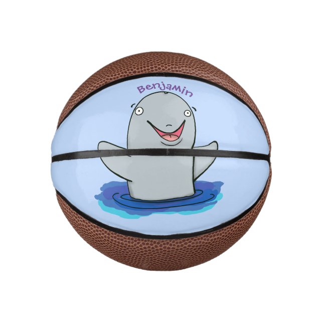 Adorable Happpoise Cartoon Illustration Mini Basketball (Vorderseite)
