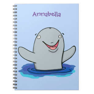 Adorable Happpoise Cartoon Illustration Notizblock