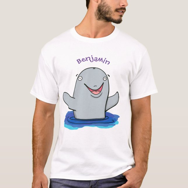 Adorable Happpoise Cartoon Illustration T-Shirt (Vorderseite)