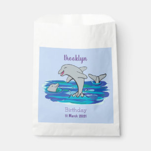 Adorable Happy Delphine Cartoon Illustration Geschenktütchen