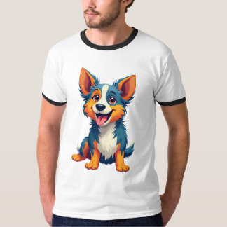 Adorable Happy Dog Graphic T-Shirt - spielerische 