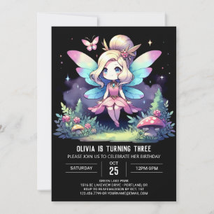 Adorable Happy Fairy Birthday Einladung