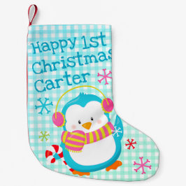 Adorable Happy Penguin Modern Baby 1. Weihnachten Kleiner Weihnachtsstrumpf