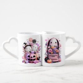 ADORABLE HAPPY PINK & PURPLE HALLOWEEN GHOSTS LIEBESTASSEN
