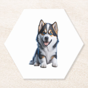 Adorable HD Alaskan Malamute Puppy Portrait - Embr Untersetzer