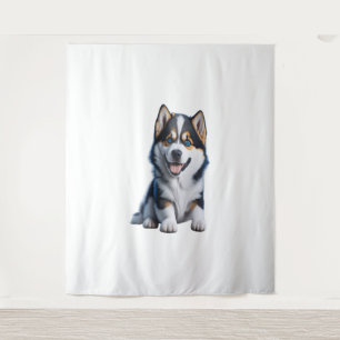 Adorable HD Alaskan Malamute Puppy Portrait - Embr Wandteppich