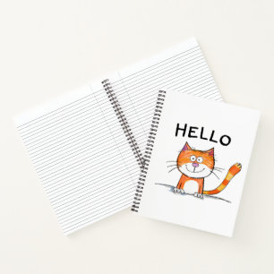 Adorable "Hello" Cat Notebook Notizbuch