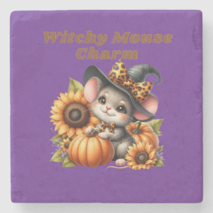Adorable Hexenmäuse Halloween Charm für festes D Steinuntersetzer
