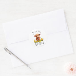 Adorable Highland Cow neue Adresse Runder Aufkleber