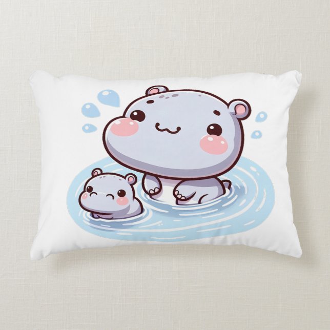Adorable Hippo Family Cushi Dekokissen (Vorderseite)