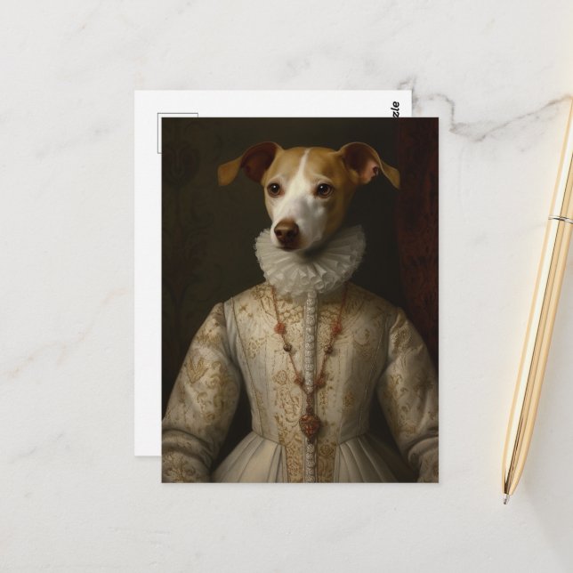 Adorable Historisches Dog-Portrait Postkarte (Vorderseite/Rückseite Beispiel)