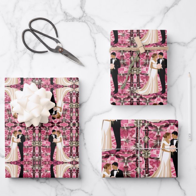 Adorable Hochzeit Geschenkpapier Set (Vorderseite)