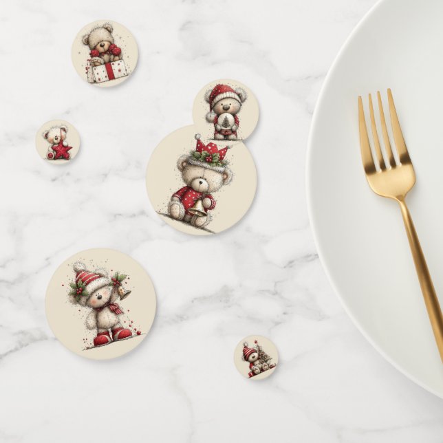 ADORABLE HOLIDAY CHRISTMAS TEDDY BEAR KONFETTI (Gruppe)