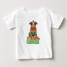 Adorable Holiday Dog Vibes Baby T-shirt