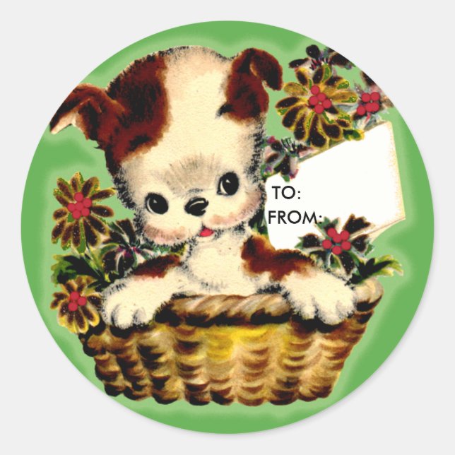 Adorable Holiday Puppy - Aufkleber für das Geschen (Vorderseite)