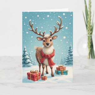 Adorable Holiday Rentier Faltenkarte Karte