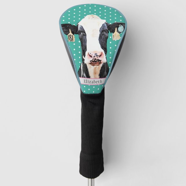 Adorable Holstein Kuh Milchviehhaltung Niedlich Golf Headcover (Vorderseite)