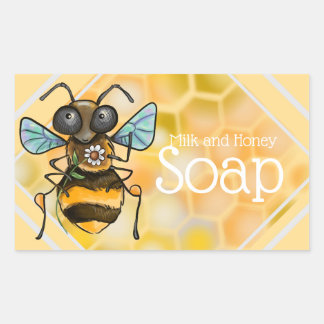 Adorable Honey Bee Labels Rechteckiger Aufkleber