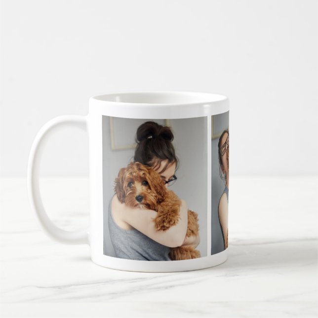 Adorable Hund Lover's Foto Collage Tasse (Links)