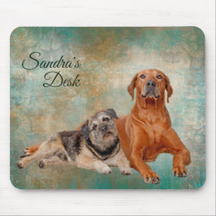 Adorable Hunde auf Decopage Art Mousepad