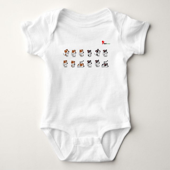 Adorable Hunde Baby Bodysuit Strampler (Vorderseite)