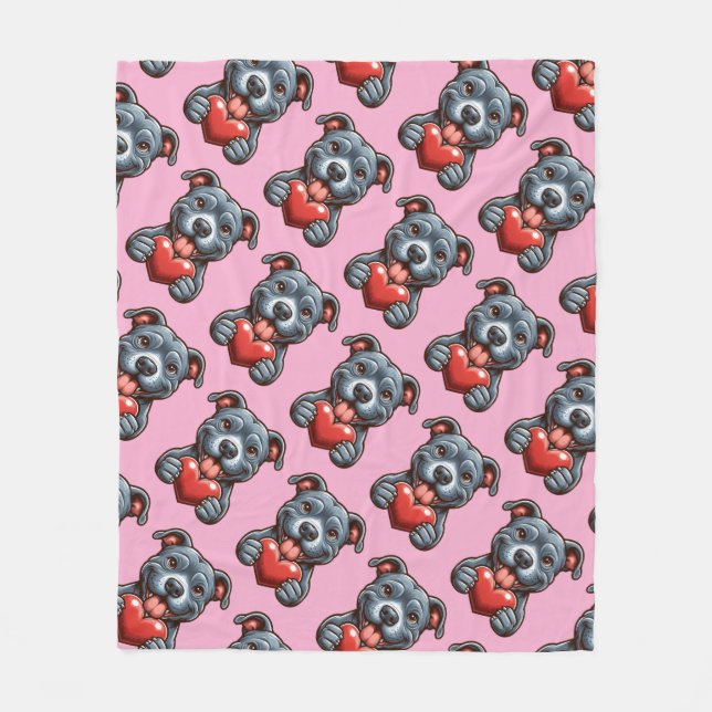 Adorable Hunde begeistern Herz mit glücklichen Aus Fleecedecke (Vorderseite)