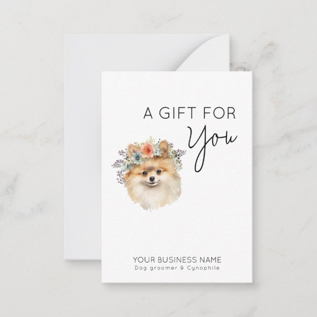 Adorable Hunde Blume Aquarellpflege Geschenkkarte Mitteilungskarte (Vorderseite)